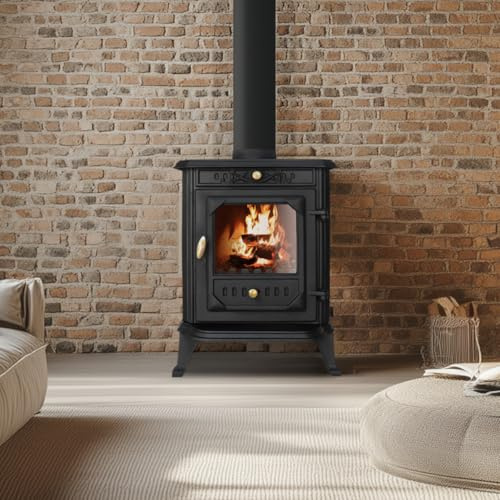 NRG Multifuel Stove Cast Iron Multi Fuel Woodburning Fireplace 7 KW | Eco Design