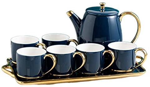 Service à Thé Service A The 8 Pièces Ensemble De Tasse À Thé De Luxe Nordique En Céramique Avec Plateau Tasse À Café Thé Classique Maison Après-midi Service À Thé Fournitures De Cuisine Service Japona