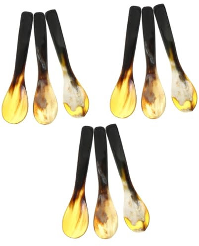 MUSISALY 9 Stk Horn Löffel Modische Löffel Tee-rührlöffel Guasha-brett Joghurtlöffel Kleine Teelöffel Kinderlöffel Zuckerlöffel Vorspeise Dessertlöffel Rührlöffel Für Getränke Hörner