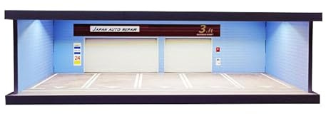 Modèle de garage de voiture en diorama à l'échelle 1/43, pour l'affichage de modèle de voiture moulé sous pression à l'échelle 1/43, scène de stationnement de voiture de ville, avec lumière LED et