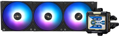 TR-Thermalright FW360 Nero ARGB Liquid CPU Cooler, Schermo LCD IPS da 2,4 pollici con risoluzione 320x240 - Magnetico, tema schermo DIY, per AM4/AM5, LGA1851/1700/115x