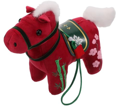 BESPORTBLE Horse Plush Stuffed Animal Chinese Zodiac 2026 Horse Doll Pendant Soft Toy for Kids Playtime Bedtime Chinese New Year Decor Bag Accessory Collectible Animal Figurine