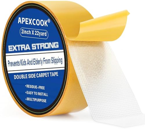 Double Sided Tape Heavy Duty, Super Sticky Resistant Clear Tape 50mm X 20m | Mounting Tape Heavy Duty Sticky Tape for Walls, Carpets Art and Crafts Decorating Birthdays Indoor Accessories