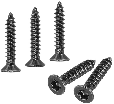 M METERXITY 100 Pack Torx Screws, M3 x 16mm Flat Head Wood Screw 304 Stainless Steel Full Threaded Countersunk Self Tapping Star Sheet Metal Bolts for Wood/Furniture [Black]
