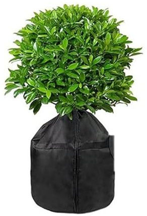 Tarp, Plant Winter Protection Pot Covers,Outdoor Pot Covers Pot Covers for Winter with Drawstring and Zipper Flower Pot Protection Bag(Preto,45x70cm)