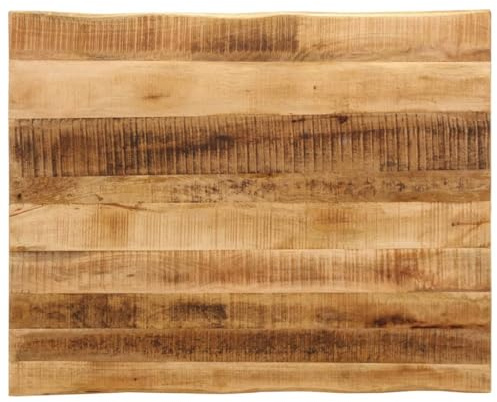 Teenpull Bordsskiva med trädkant 90 x 80 x 2,5 cm, grov mango massivt trä, robust trä, hållbar ersättning för matsal, skrivbord eller kontorsbord