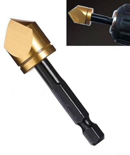 1/4inch Hex Shank Chamfer Drill Bit BC1651 for Precise Deburring and Circular Hole Chamfering on For Wood, Metal, and Plastic, Compatible with Power Tools