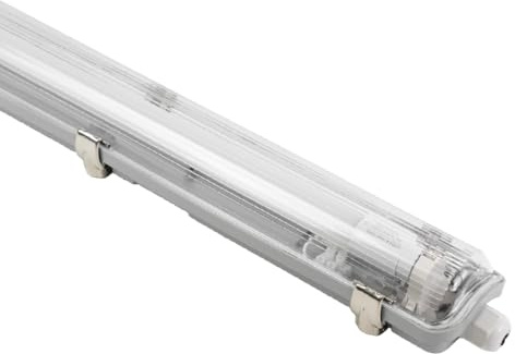 LUXULA 2er Pack LED Wannenleuchte 150cm, mit 1x, 22W, T8-Röhren, 2200lm | mit 1x T8 LED-Röhre G13, IP65 IK08, Wannenleuchte, Feuchtraumleuchte für Werkstatt, Keller und Garage