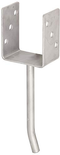 Alberts 214210 U-Pfostenträger | mit Betonanker aus Rundstahl | Edelstahl | lichte Breite 91 mm | Länge Betonanker 200 mm