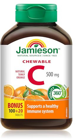 Jamieson 17263 Capsule Vitamina C, Masticabile, 120 compresse