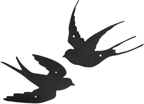 Esschert Design Gusseisen Vogel Wandtattoo Dekoration, Set von 2
