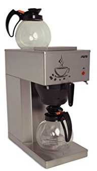 Saro Kaffeemaschine – Edelstahl/Glas – Inkl. 2 Glaskannen à 1,8 L – Brüh-/Warmhalteplatte + Warmhaltefläche – Trockenlaufschutz – 2,06 kW – Modell ECO