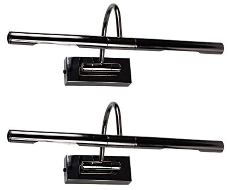 MiniSun | Modern Adjustable Black Chrome Display Lamp Twin Picture Wall Light | Picture & Display Lights, Home Décor & Improvement Essential | Set of 2