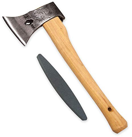 4betterdays.com NATURlich leben! Universalbeil/Axt mit Eschenholzstiel 800 g inkl. gratis Schleifstein - Hochwertige Stahl-Klinge - Handgeschmiedet in Deutschland