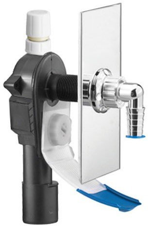 Haas 4400 Unterputz-Geräte-Siphon OHA mit Wasserrutsche und Rohrbelüfter