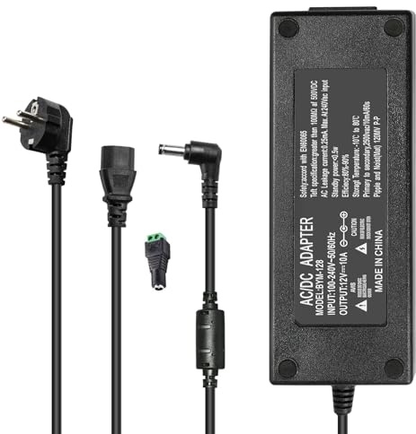 10 A fuente de alimentación, transformador, adaptador de corriente CC 12 V 120 W, adaptador para 5050/3528/5630/2835, tira de luz LED, banda de luz LED, monitor cámara, PicoPS, enchufe europeo 5,5 x