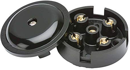 Knightsbridge SN8400B 4-Terminal Junction Box, Black, 5 A, 59 mm