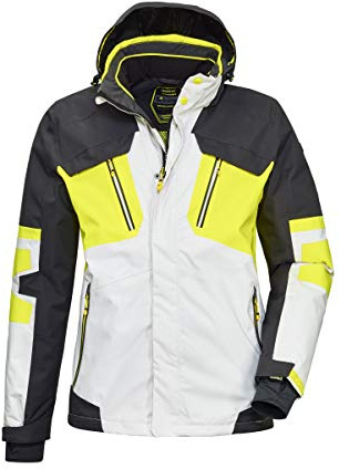 Killtec Herren Skijacke Savognin MN Ski Jckt A, Farbe:vaporgrau/gelb/dunkelanthrazit, Größe:L