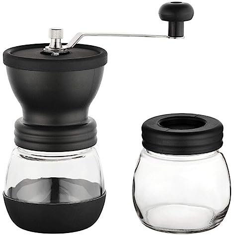 TMZ® Manual Coffee Bean Grinder | Adjustable Coarseness Ceramic Mill | Hand Held Coffee Mill | Compact Crank For Home, Office & Travelling