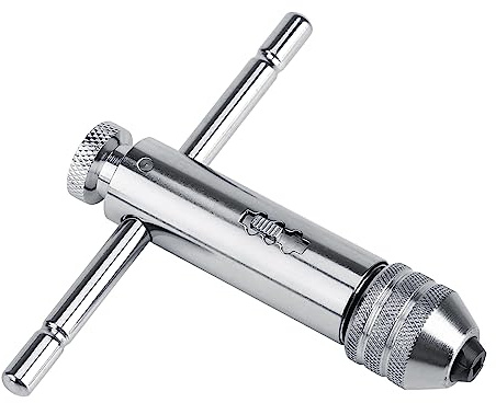 Kuuleyn Ratschenhahngriff, verstellbarer T-Stangengriff Ratschenhahnschlüssel M3-M8 & M5-M12 für Tap & Die Set(M5-M12Kurz)