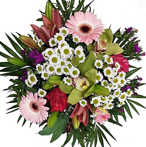 Blumenstrauß mit Orchiedeen und Rosen - echte Blumen verschicken - von Flora Trans