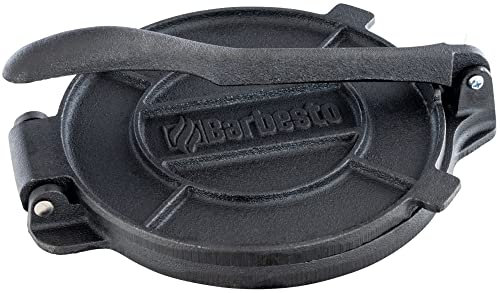 CLP Tortilla-Presse Gusseisen I Inkl. 150 Lagen Backpapier I Für Hausgemachten Teig, Größe:20 cm