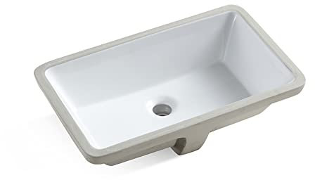 MEJE #202A-1_20.9 pollici Lavello sottopiano, Rectrangle Sottopiano Lavandino, Lavabo Vanity Vanity Vessel Lavabo - Bianco