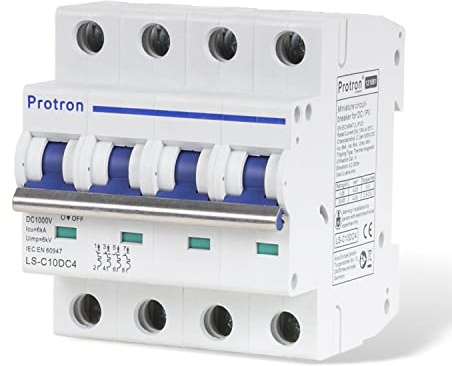Protron DC Leitungsschutzschalter, LS-Schalter, MCB, Sicherungsautomaten für PV Photovoltaikanlagen (LS-C32DC4 32A 4-polig)