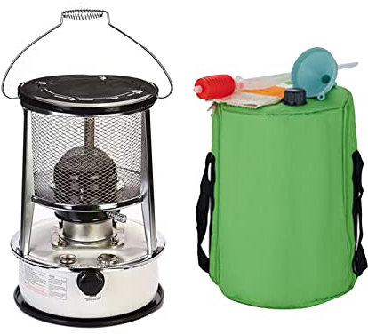 Petroleumheizung,Mobiler Petroleumofen Für Drinnen Draußen,Effizienter Petroleumkocher Ohne Strom,Einstellbares Feuer,Camping,Wandern,Zelt,Terrasse,Raumheizung Petroleumofen,White-32.5×32.5×47cm
