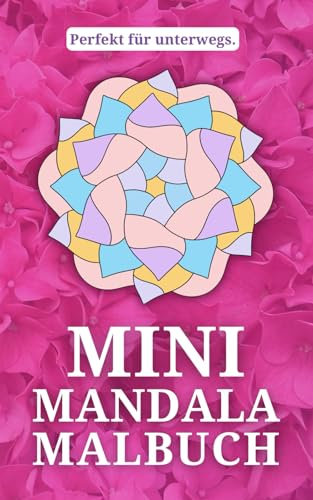 Mini Mandala Malbuch. Perfekt für Unterwegs: Einfache Mandalas zum Ausmalen auf schwarzem Hintergrund mit Sprüchen über das Leben.