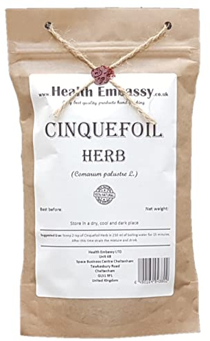 Health Embassy Herbe de Potentille des Marais Tisane | Comarum Palustre L | Cinquefoil Herb (100g)