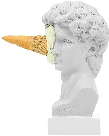 HOMSFOU Eiscreme-Schmetterling David Zertrümmerte David-skulptur David Büsten Statue Porträt David Büste Skulptur -David-Statue David- Skulptur Figur Mann Klassisch Harz Hawaii