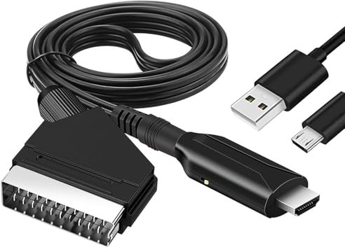 Sporgo Cavo SCART a HDMI, Adattatore e Convertitore Audio Video 1080p/720p per HDTV, STB, VHS, Xbox, PS3, Sky, DVD, Blu-ray