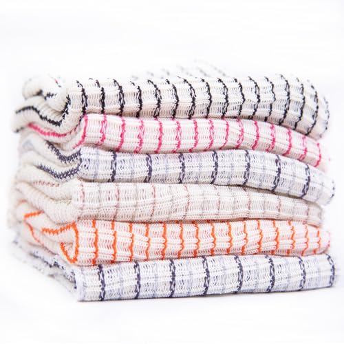 Eselect World's Best Kitchen Dish Cloths - Set of 12 Assorted Dishcloths for Washing Dishes - Absorbent Poly Cotton Waffle Weave Dish Rags, Made in USA