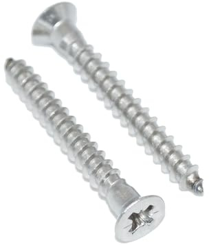 Lot de 50 vis à bois - 6 x 80 - En acier inoxydable A2/V2A - Avec fente cruciforme et tête fraisée - Pozidrive - DIN 7997
