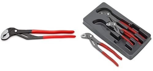 KNIPEX Cobra® XXL Wasserpumpenzange & Cobra®-Paket Wasserpumpenzangen-Set, 3-teilig, 150 bis 300 mm, Selbstklemmeffekt, Zangenset, Werkzeugset, 00 20 09 V02