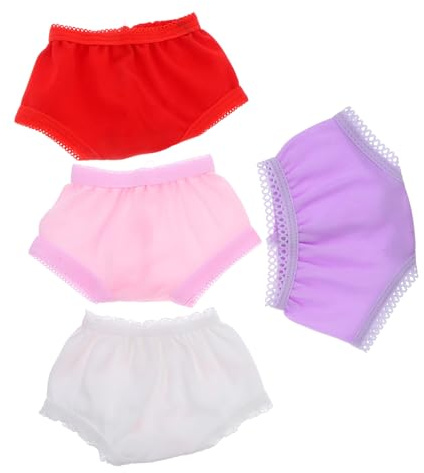 Toyvian Culottes pour Poupées 18 Pouces - 4 Pièces sous Vêtements Colorés et Réutilisables en Polyester Accessoires de Rechange pour Poupons pour Jeux de Rôle et Habillage