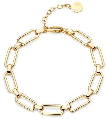 Jenosy Gold Armband Damen 14K Vergoldet Personalisiertes Verstellbar Anhänger Armband für Frauen Mädchen Schmuck
