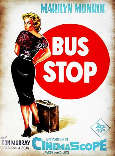 KUSTOM ART Poster Decorativo da Parete Serie Locandine Film Bus Stop con Marilyn Monroe Stampa Artistica su Carta Patinata 40x30 cm Senza Cornice