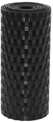 vidaXL Paravents de Balcon 10 pcs Noir 255x19 cm résine tressée, écran de Jardin, écran extérieur, écran d’intimité de clôture