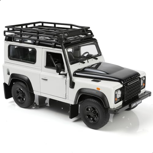 Risopen für Land Rover Defender Offroad 1:24 | Vollmetallkarosserie öffnende Türen Motorhaube detailreicher Innenraum ideal als Ausstellungsstück und Sammlerstück