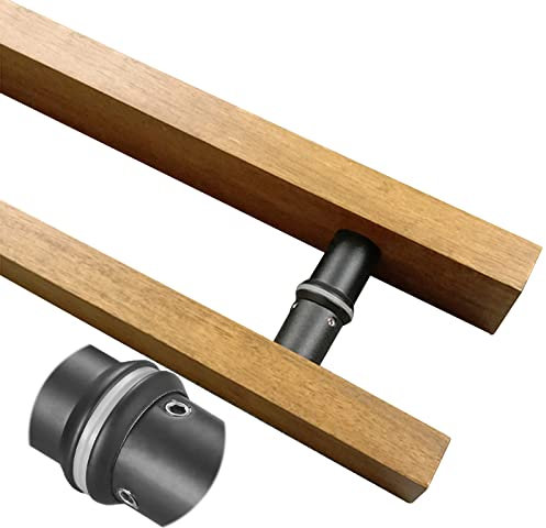 Wooden Long Rod H Shape Barn Door Inside Handle Double Sided Door Handles For Sliding Shower Door Fittings Wardrobe Door Knobs Length 100cm(39.5inch)