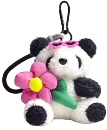 Pendentif en peluche Panda, porte-clés en peluche Panda - Panda Pendentif Mignon Panda Porte-clés | Pendentif de sac Panda, peluche porte-clés pour anniversaire ou vacances, accessoire de sac ou de po