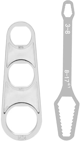 LOZTBUE 1 Stück Schraubenschlüssel, 1 Stück Wasserhahnschlüssel plus 1 Stück Doppel-Torx-Schlüssel, Luftsprudler-Mischdüse, Luftsprudler, Waben-Wasserhahndüse, verchromt