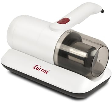 Girmi AP25 Vibra-Clean Battimaterassi, 300 W, Alta potenza 12 kPa, Lampada UV, Doppio filtro (metallo+HEPA), Cuscinetti Vibrawave, Rimuove acari, allergeni e polvere, Leggero