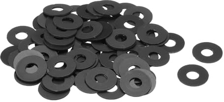 QUARKZMAN 60 Stück M8 Nylon Flachdichtungen 8mm ID 20mm OD 1mm dick Schwarz | Unterlegscheiben Dichtungen Kunststoff-Blatt-Dichtung Befestigungselement Dichtungsring