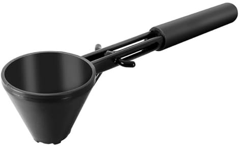 Cucchiaio dosatore per caffè, imbuto, per baristi, con manico lungo, riutilizzabile e design a imbuto integrato, 18,7 x 4,1 cm, nero, per cipria