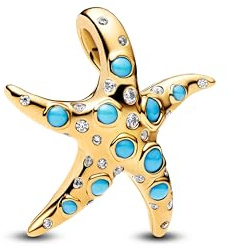 PHCLASY Gold Starfish Charms Geburtstag Anhänger für Europas Armband Damen Valentinstag Muttertag Schmuck Geschenke