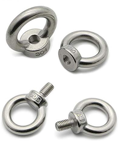 BKEKM Ringmuttern 2 Stück M5 Ringösenschraube M3 M4 M5 M6 M8 M10 M12 Hebeösenmuttern aus Edelstahl 304, Spreizsicherungsmuttern, Ringschraubenschrauben Zuverlässig
