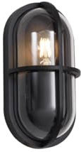 Qazqa - Industrie I Vintage I Outdoor-Außen Wandleuchte schwarz oval IP65 - Target I Außenbeleuchtung - Aluminium Oval - LED geeignet E27